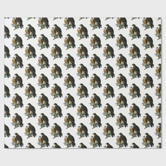  gestileerde valken op vertakking cadeaupapier (Vlak)