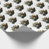  gestileerde valken op vertakking cadeaupapier (Hoek)