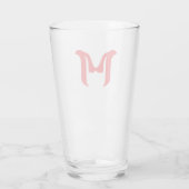 Gestileerde Vette Geometrische Rode Letter M Glas (Achterkant)
