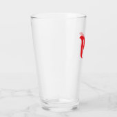 Gestileerde Vette Geometrische Rode Letter M Glas (Rechts)