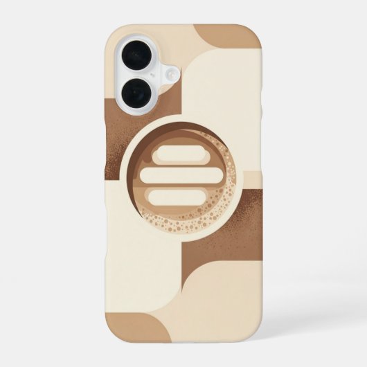Gestileerde Vintage Cappuccino iPhone 16 Hoesje (Achterkant)