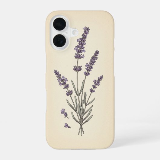 Gestileerde Vintage Lavendel iPhone 16 Hoesje (Achterkant)