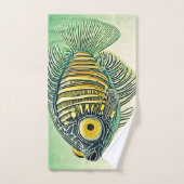Gestileerde viskunst bad handdoek (Handdoek)