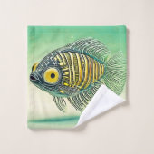 Gestileerde viskunst bad handdoek (Wasdoekje)