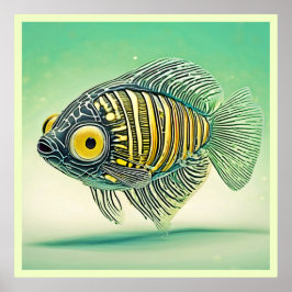 Gestileerde viskunst poster