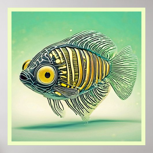 Gestileerde viskunst poster (Voorkant)