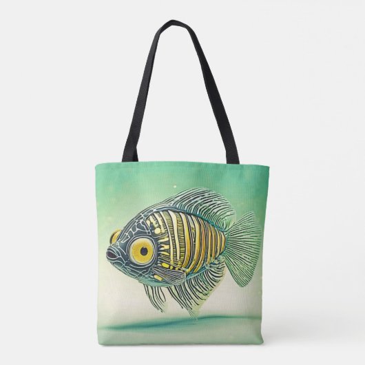 Gestileerde viskunst tote bag (Achterkant)