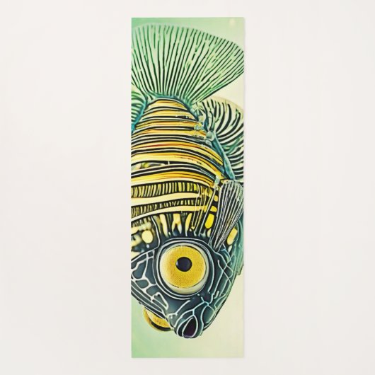 Gestileerde viskunst yogamat (Achterkant)