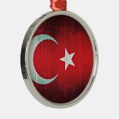 Gestileerde vlag van Turkije Metalen Ornament (Rechts)