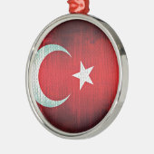 Gestileerde vlag van Turkije Metalen Ornament (Links)
