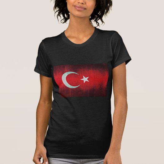 Gestileerde vlag van Turkije T-shirt (Voorkant)