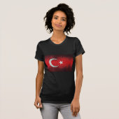 Gestileerde vlag van Turkije T-shirt (Voorkant volledig)