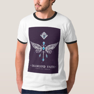 gestileerde vleugels diamant met paar elegante t-shirt