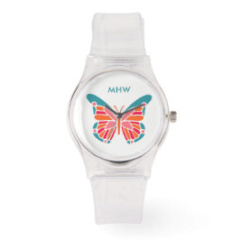 Gestileerde Vlinder aangepaste monogram horloges