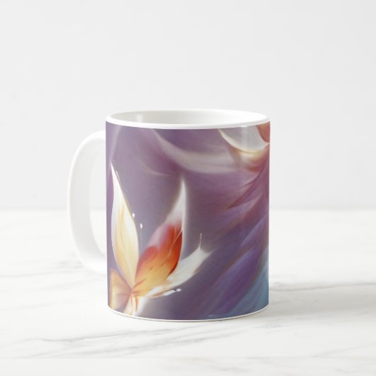 Gestileerde Vlinder en Bloem Koffiemok (Voorkant links)