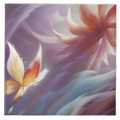 Gestileerde Vlinder en Bloem Tegeltje (Voorkant)