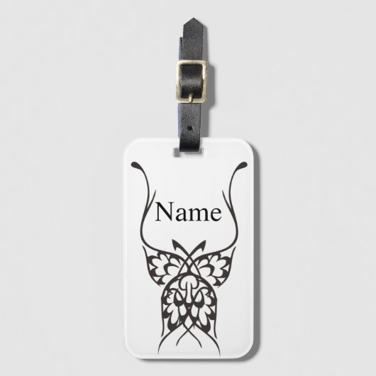 Gestileerde Vlinder Tattoo Thunder_Cove  Bagagelabel (Voorkant (verticaal))