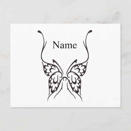 Gestileerde Vlinder Tattoo Thunder_Cove Briefkaart (Voorkant)