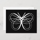 Gestileerde vlinderomtrek in wit briefkaart (Voorkant / Achterkant)