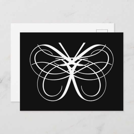 Gestileerde vlinderomtrek in wit briefkaart (Voorkant / Achterkant)