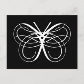 Gestileerde vlinderomtrek in wit briefkaart (Voorkant)