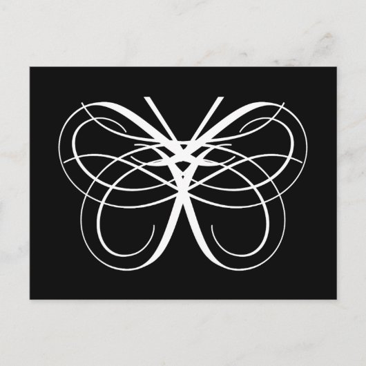 Gestileerde vlinderomtrek in wit briefkaart (Voorkant)