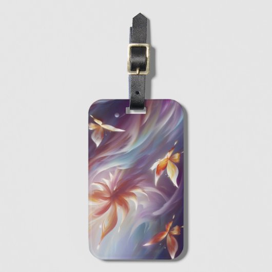 Gestileerde Vlinders en Bloem Bagagelabel (Voorkant (verticaal))