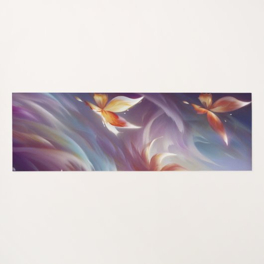 Gestileerde Vlinders en Bloem Custom Yogamat (Achterkant (horizontaal))