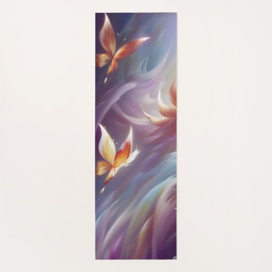 Gestileerde Vlinders en Bloem Custom Yogamat (Achterkant)