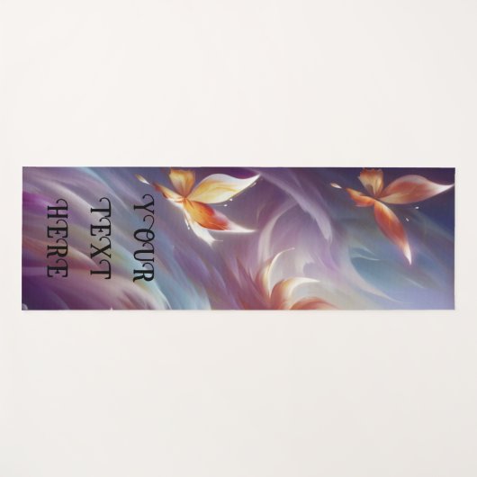 Gestileerde Vlinders en Bloem Custom Yogamat (Voorkant (horizontaal))