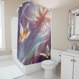 Gestileerde Vlinders en Bloem Douchegordijn