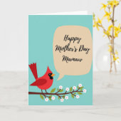 Gestileerde Vogel Moederdagkaart Kaart (Gele Bloem)