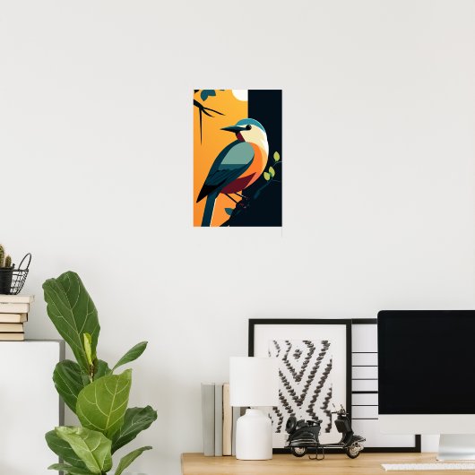Gestileerde Vogelkunst Vogelgalerij Kunst Vogel va Poster (Thuiskantoor)