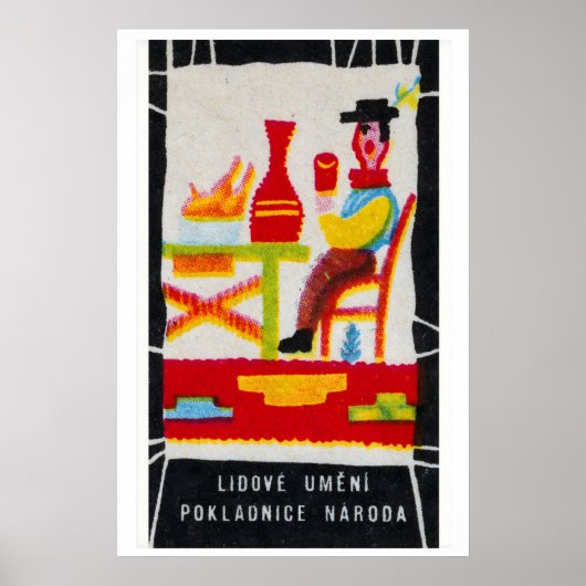 Gestileerde volks kunst figuur Tsjecho-Slowakije Poster (Voorkant)