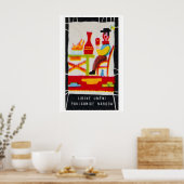 Gestileerde volks kunst figuur Tsjecho-Slowakije Poster (Keuken)
