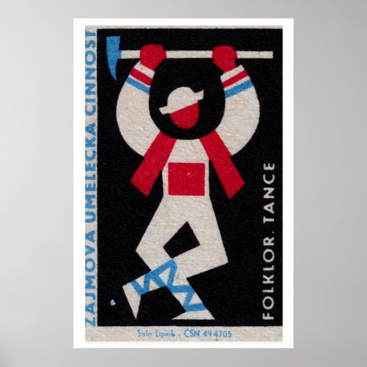 Gestileerde volksdanser Tsjecho-Slowakije jaren 60 Poster (Voorkant)