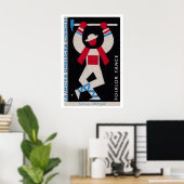 Gestileerde volksdanser Tsjecho-Slowakije jaren 60 Poster (Thuiskantoor)