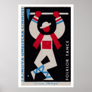 Gestileerde volksdanser Tsjecho-Slowakije jaren 60 Poster