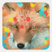 Gestileerde Vos Stickers (Voorkant)