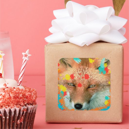 Gestileerde Vos Stickers (Feest)