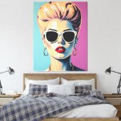 Gestileerde vrouw portretkunst aan de muur canvas afdruk (Insitu (Slaapkamer))