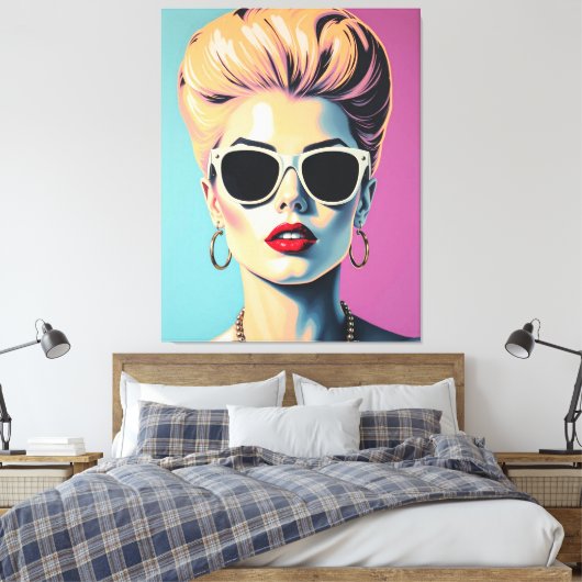 Gestileerde vrouw portretkunst aan de muur canvas afdruk (Insitu (Slaapkamer))