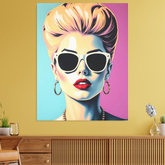 Gestileerde vrouw portretkunst aan de muur canvas afdruk (Insitu (Woonkamer))