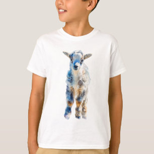 Gestileerde Waterverf Blauwe Kinderen T-shirt