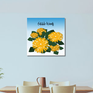Gestileerde wilde bloem Gele Paardenbloem Eetbare Poster
