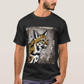 Gestileerde wilde kat t-shirt