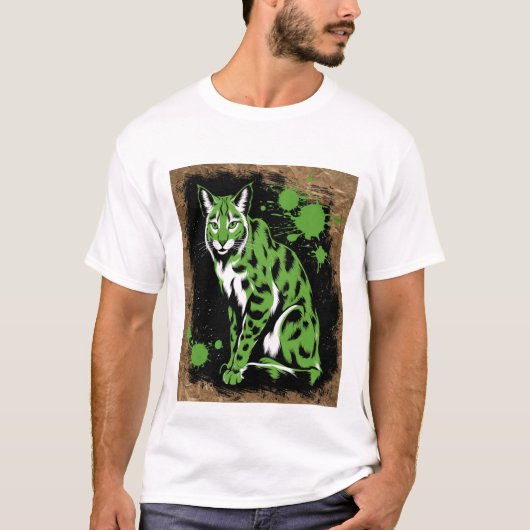 Gestileerde wilde kat t-shirt (Voorkant)