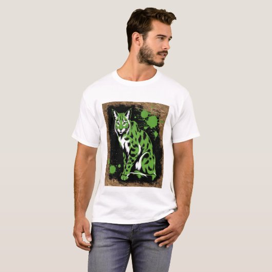 Gestileerde wilde kat t-shirt (Voorkant volledig)