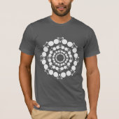 Gestileerde witte fietsen Mandala T-shirt (Voorkant)