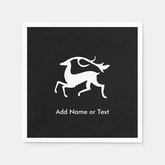 Gestileerde witte kerst herten servetten (Voorkant)